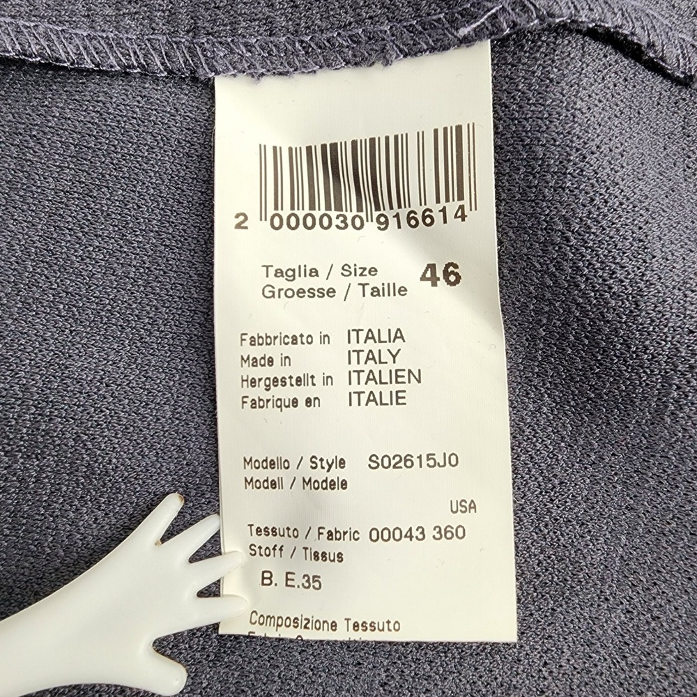 Peserico Gray Textured Cotton Blend Short Sleeve Shift Dress Made in Italy Sz 46 - Picture 3 of 14